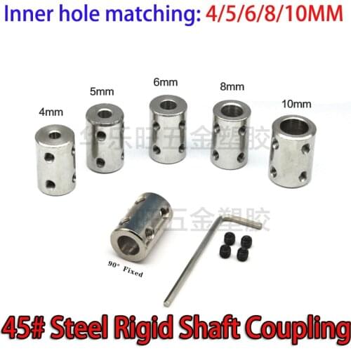 45# Steel Rigid Shaft Coupling CNC Motor Jaw Shaft Coupler 5mm To 8mm Rigid coupling OD 14x22 Transmission Connector 4/5/6/8/10