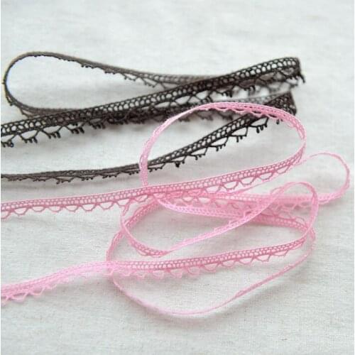 10 Meters Diy Handmade Patchwork Cotton Material Cotton Lace Ribbon Pink Coffee Color Cotton Lace TRIM cotton lace