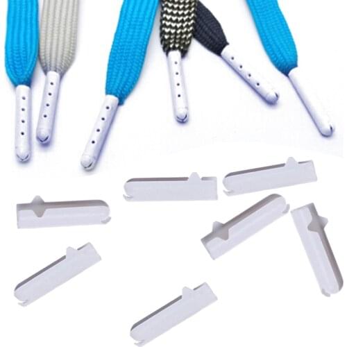 10PCS/lot White Shoe Lace Tips Replacement Head For Women Men Shoestrings Bullet Aglets Round Accessories For DIY Shoelaces