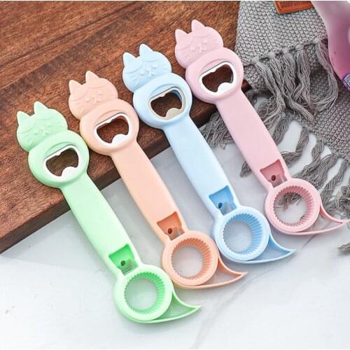 4 in 1 multifunction bottle opener Beer Opener for capping beverage cans Cartoon cat Can opener