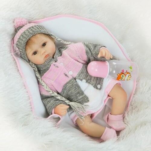 40cm 15 Inch Silicone Reborn Baby Dolls Fake Baby Doll Silicone Toys for Girls Gifts,Real Looking Baby Kids Gifts