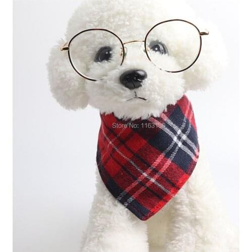 72pcs/lot Dog Bandana Scarfs Collar Dog Accessories Scarf Plaid Cotton Dog Pet Bandana Puppy Triangular Pet Cat Collars