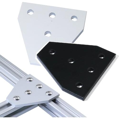 8pcs 5 Hole 90 Degree Joint Board Plate Corner Angle Bracket Connection Joint Strip for 2020 Aluminum Profile 3D Printer Frame