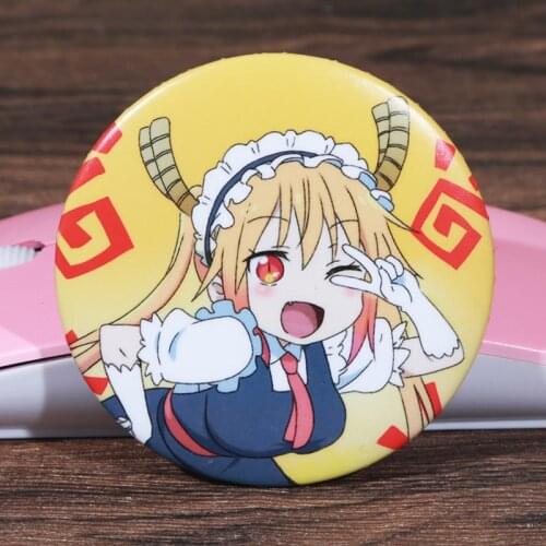 FFFPIN 5.8cm Japan Anime Cloth Brooch Fashion Cartoon Coin Badge Breastpin Pins Miss Kobayashis Dragon Packback Home Bag Decor