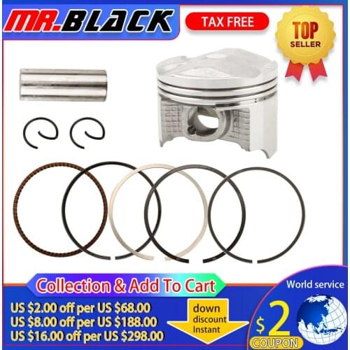 Motorcycle Engine Parts STD +25 +50 Cylinder Bore Size 48 48.25 48.5 mm Piston & Rings & Clips For Yamaha FZR250RR 3LN ZEAL250