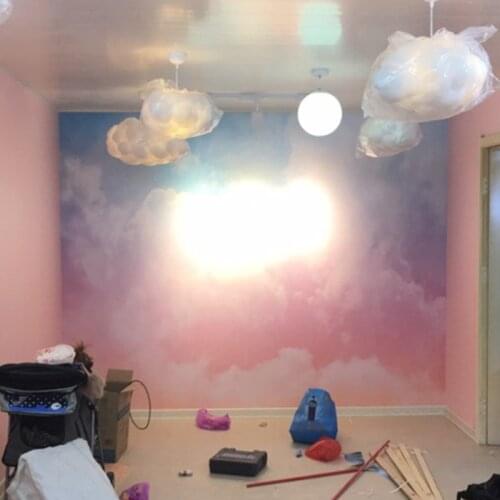 Custom Photo murale Wallpaper Wall Murals Pink Cloud Blue Sky Aesthetics Mural Living Room Sofa Bedroom Home Decor