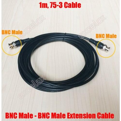 2PCS/Lot 1m / 100cm BNC Male To BNC Male Video Cable 75-3 Coaxial Extension Cable 1 Meter Jumper for CCTV Video Surveillance Use