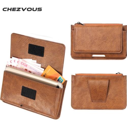 5.5 Inch Leather Phone Pouch for Iphone6 6s 7 Plus Phone Case Belt Clip Bag 5.5'' Wallet Outdoor Waist Bag Men Sport Card Holder