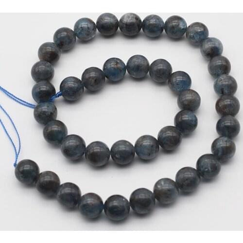 10mm Natural smooth Optimized kyanite round stone beads for DIY Bracelet Necklace Strand 15