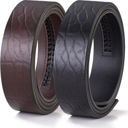 Maikun Genuine Leather Automatic Buckle Belt For Men First Layer Cowskin Stone Grain No Buckle Card Slot Belt