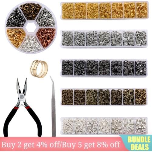 A Set Jewelry Findings Tool Set Open Jump Rings,Jewelry Pliers, Lobster Clasps hooks, jewelry tweezers Jewelry Making Supplies