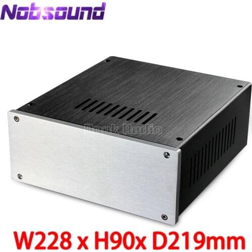 Nobsound Small Aluminium Enclosure Amplifer Case DIY Chassis (W228*H90*D219mm)