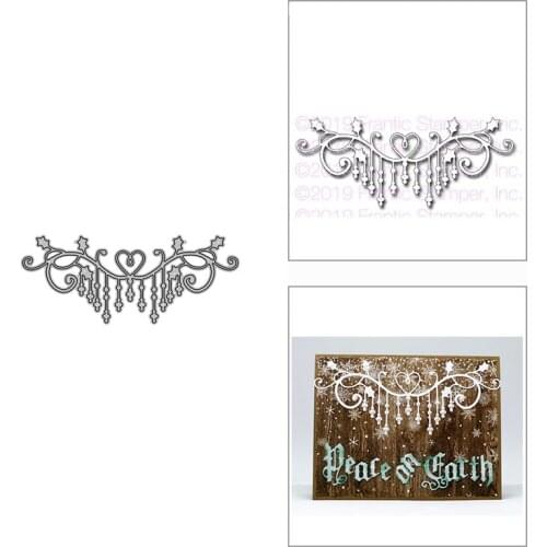 2021 New Christmas Lace Heart Border Metal Cutting Dies for Scrapbooking Decor and Card Making Paper Craft Embossing No Stamps