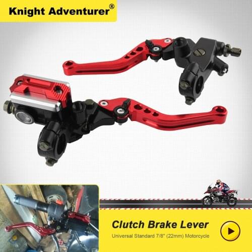 A Pair 7/8'' 22mm Motorcycle Handlebar Lever Master Cylinder Levers Hydraulic Brake Pump Clutch Handle Reservoir Set