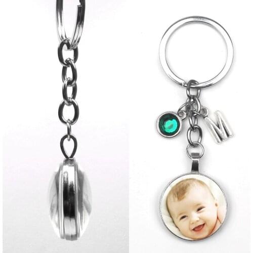 Personalizeds Double-sided Keychain Girl Mother Father Family Couple Wedding Photo Keychain Gift for Family Pet Postcard Love