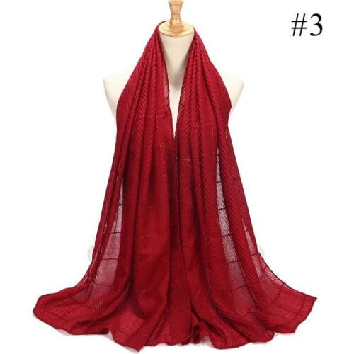 70*180CM New Style Pleated Cotton and Linen Ladies Scarf Fashion Headscarf Monochrome Crimped Cotton and Linen Shawl Head Wrap