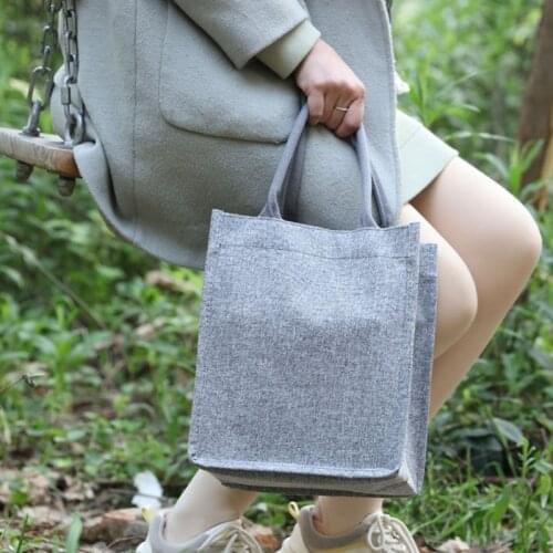 Q1QA Jute Burlap Tote Large Reusable Grocery Bags with Handles Women Shopping Bag