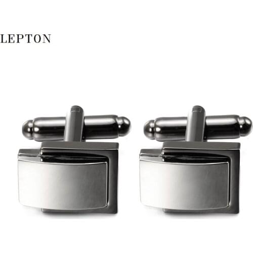 Low-key Luxury Dual Plating Bussinss cufflinks For Mens Groom Wedding Cuff links Lepton Top Quality Metal Black Square cufflinks