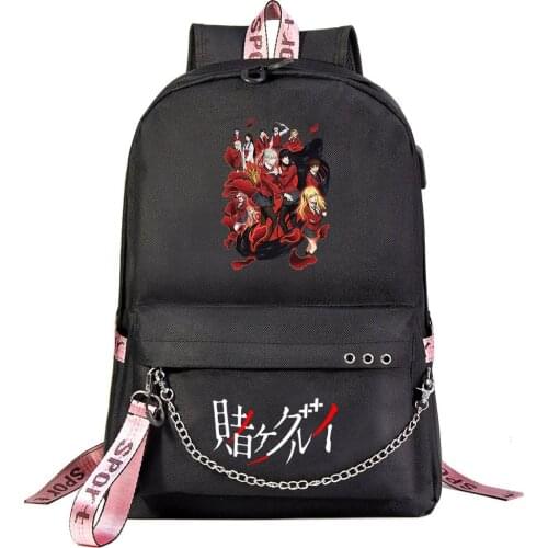 Kakegurui Jabami Yumeko Cosplay Mens Backpack Women Canvas Backbag Large Capacity Travel Bags Laptop Mochila Feminina