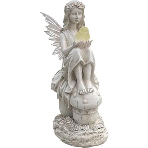 Solar Garden Statue Solar Power Fairy Sculpture Resin Angel Figurines For Outdoor Garden Decoration Tuin Decoratie Decoration
