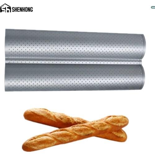 SHENHONG 100% Food Grade Carbon Steel 4 Groove 2 Groove Wave French Bread Baking Tray For Baguette Bake Mold Pan Banneton