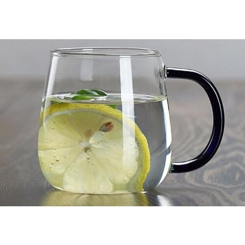 350ml Glass Water Cup Tansparent Home Glass Cute Mushroom Cup With Cover Men And Women Bring Coffee Cup Lake Green Mushroom Cup