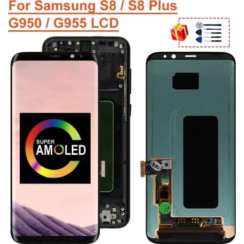 Super AMOLED For Samsung Galaxy S8 PLUS Display G955 G955F LCD Display Touch Screen Digitizer Replacement Parts For S8+ Display