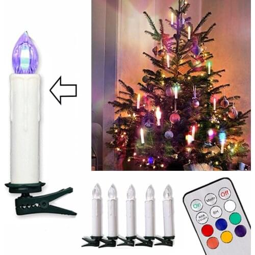 10pc/lot Christmas LED Candles Flameless Remote Control Taper Candles Led Tea Light for Home Dinner Party Decoration Lamp