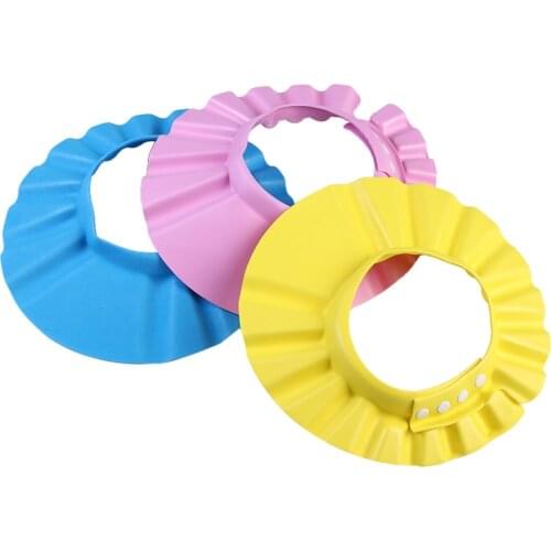Convenient Practical Adjustable Baby Kids Shampoo Bath Bathing Shower Cap Hat Wash Hair Shield 3 Style
