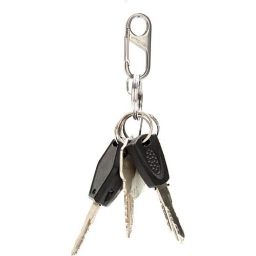 High Quality Stainless Steel Figure 8 Outdoor Camping Carabiner Buckle Keyring Silver Fishing Hiking Outdoor Traveling Accessory