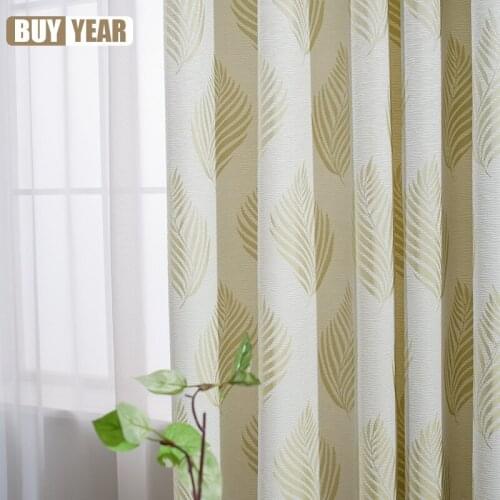High Precision Jacquard Curtain Cloth Leaf Curtain Idyllic Wind Curtains for Living Room and Bedroom
