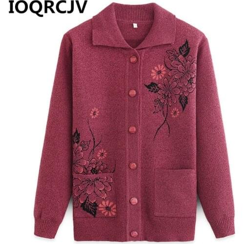 Women Knitted Cardigan Coat Autumn Winter 2019 New Casual Long Sleeve Flower Knit Sweater Coat Female Jacket Large Size 4XL R521