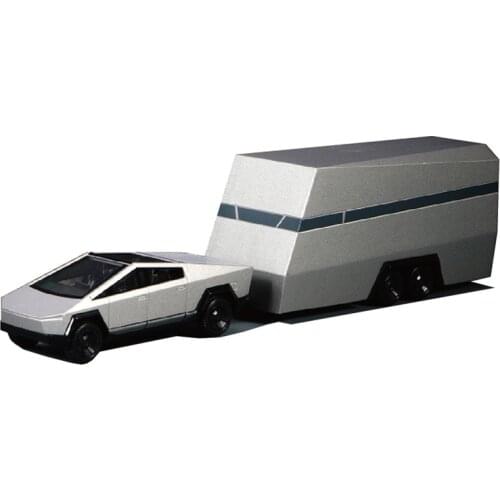 1/64 TESLA Cybertruck Alloy Car Model Concept Electric Pickup Trailer Set Collection Toys