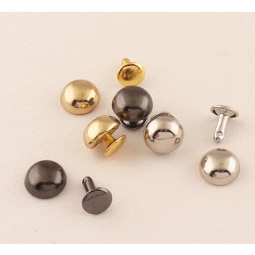 100sets 12*9mm Double Cap Rivets Stud Rivets Bag Shoes Garment Leather Craft Decorations DIY Sew Supplies Handmade Tools