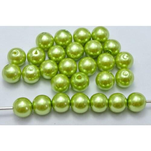 100 Pcs 10mm Plastic Faux Pearl Round Beads Green Imitation Pearl