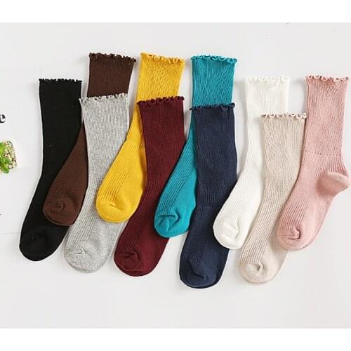 2020 New Arrival 5 Pairs Solid Socks Women Cute Cotton Funny Socks Casual High Quality Women Fashion