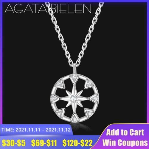 2019 925 Sterling Silver Dazzling zircon necklace snowflake Shape For women Jewelry Pendant Chain Fashion Gift