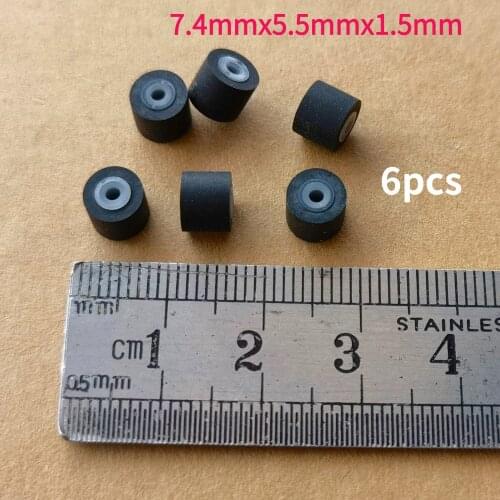 6pcs 7.4x5.5mmx1.5mm wheel belt pulley rubber audio pressure pinch roller for vintage cassette deck tape recorder Stereo player