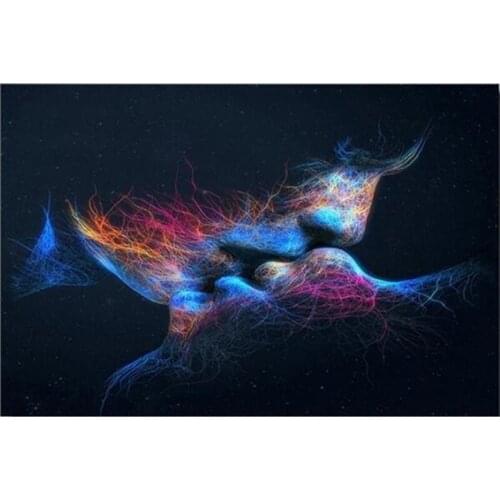 New full square round DIY diamond painting abstract kissing diamond embroidery cross stitch resin office wall decoration gift