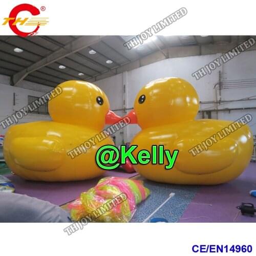 Free air shipping 5m high big inflatable floating duck sculptures for advertising, Classic Yellow Rubber Ducky cheap duck toys
