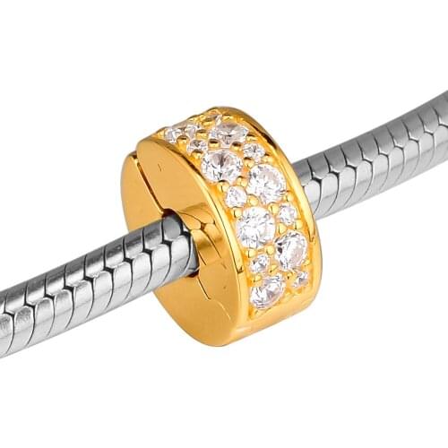 CKK Beads FOR Jewelry Making DIY Golden Shining Elegance Clip Bead Charm Silver 925 Original For Bracelet Necklace Berloque