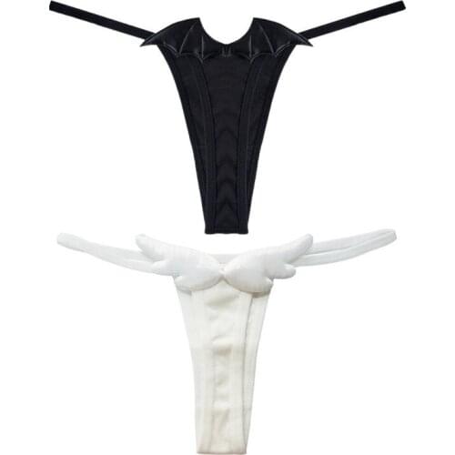 COYOUNG Store Kawaii Angel & Devil Wings Anime Cosplay Panties Cute Women G-string Thongs for Bikini Lingerie Underwear Costume
