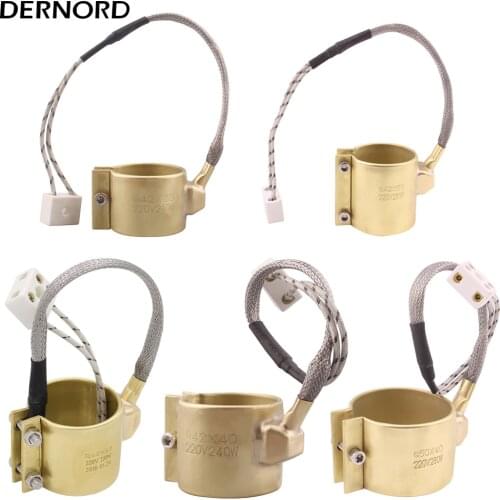 DERNORD 220v 220w/210w/240w/280w Electric Copper Barrel Brass Band Heater for Extruder