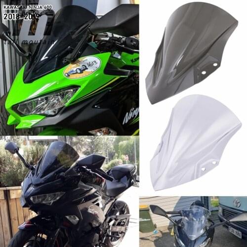 Motorcycle Double Bubble Windshield Windscreen Screen For Kawasaki NINJA 400 NINJA400 EX400 ninja 250 2018 2019 2020 Black Clear