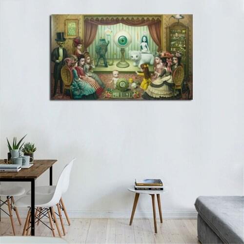 The Parlor By Mark Ryden Wall Art Canvas Poster and Print Canvas Painting Oil Decorative Picture Living Room Home Decor Artwork