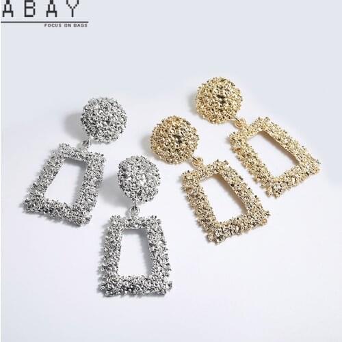 Fashionable Embossed Flower Earrings Women New Retro Exaggerated Heavy Industry Metal Versatile Temperament Ear Pendant Trend