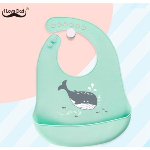 Soft Silicone Baby Bibs Cute Cartoon Printed Waterproof Kids Girl Boy Bibs Adjustable Children Toddler Apron Baby Feeding Stuff