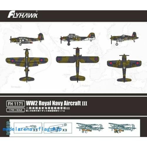 Flyhawk FH1171 1/700 WWII Royal Navy Aircraft III Plastic Model Building Kit