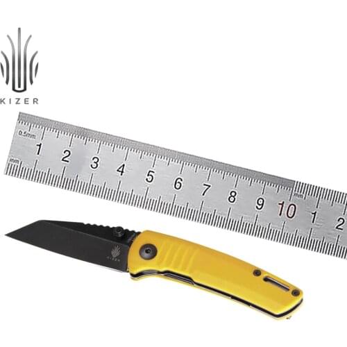 Kizer Mini Knife Shard V2531N1 2020 New Yellow Bumblebee G10 Handle Folding Black Blade Knife Outdoor EDC Tools
