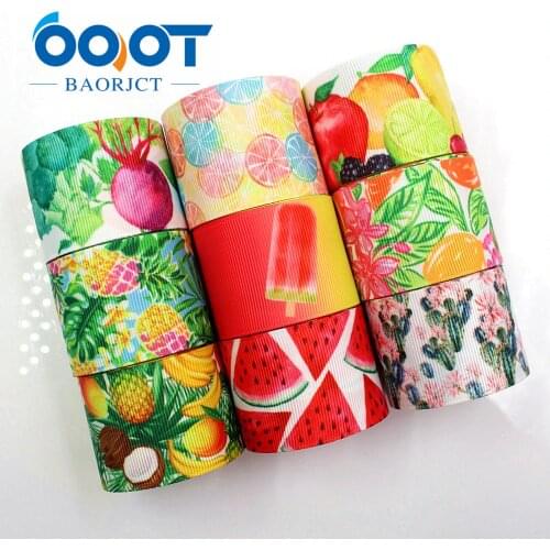 OOOT BAORJCT 183174 38mm 10yards Cartoon fruit Ribbons Thermal transfer Printed grosgrain Wedding Accessories DIY material